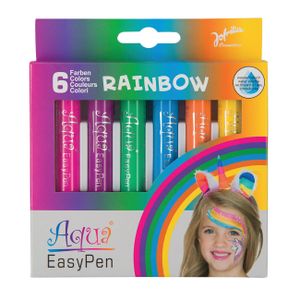 Jofrika 708797 Aqua Easy Pen Rainbow Box Schminkstifte-Set, 6 wasserlösliche Farben, mehrfarbig (1 Set)