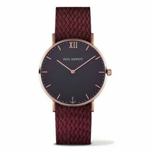 Paul Hewitt Sailor Line Blue Lagoon Unisex Armbanduhr Perlon dark Berry 39mm - PH-SA-R-ST-B-19M