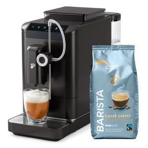 Tchibo Kaffeevollautomat Esperto2 Milk inkl. 1kg Barista Caffè Crema mit One-Touch Milchfunktion und 2-Tassen-Funktion für Espresso, Caffè Crema, Capuccino und Milchschaum, Granite Black