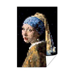MuchoWow® Poster Das Mädchen mit dem Perlenohrring - Johannes Vermeer - Pixel 20x30 cm - Papierdruck