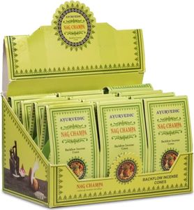 Ayurvedische Nag Champa Rückfluss Weihrauchkegel -- 30 g