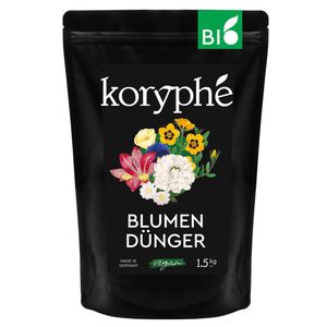 Koryphé Flower FiestaBlumendünger 1,25kg, biologisch, vegan, Pflanzendünger für Zimmerpflanzen und Wurzelaktivator