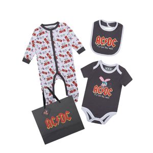 Amplified - "Fly On The Wall" Strampler Set für Baby GD1232 (62) (Weiß/Schwarz/Rot)