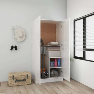 vidaXL Kleiderschrank Hochglanz Weiß 82,5x51,5x180 cm Holzwerkstoff - Kleiderschrank - Kleiderschränke - Kleiderständer - Schrank