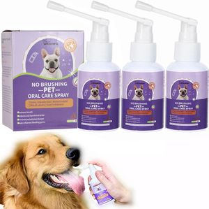 3*50ml Zahnreinigungsspray für Hunde und Katzen, Dentalspray für Hunde Zahnstein und Maulgeruch, Mundspray Saubere Zähne
