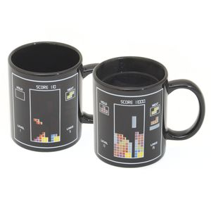 Animierte Tetris Kaffeetasse wärmeempfindlicher Retro Kaffeebecher mit Thermoeffekt Farbwechsel