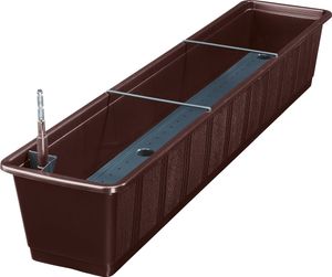 Geli Balkonkasten AQUA GREEN Braun 100 cm mit Bewässerungssystem - Kunststoff