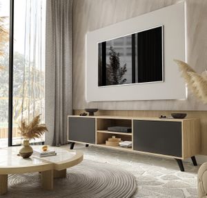 SORO 180 cm TV skrinka, dub Sonoma / grafit