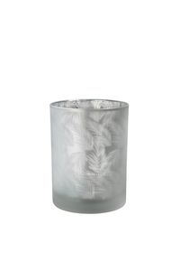 Sompex Awhia Windlicht Vase Farne - in verschiedenen Farben und Größen, Farbe:silber-weiss, Größe:10 x 10 cm (S)
