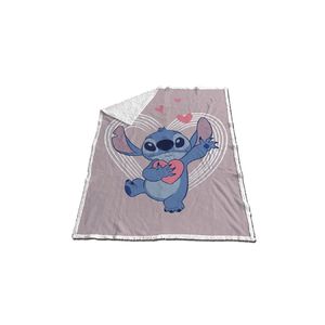 Disney Stitch Sherpa-Decke in Korallenrot