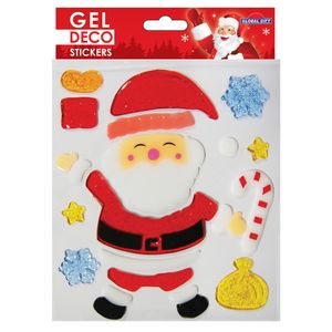 Gel-Sticker Weihnachten für Fenster - Weihnachtsmann und Zuckerstangen