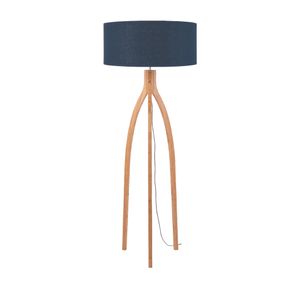 GOOD&MOJO - Stehleuchte Annapurna - Blau/Bambus - Ø60cm für Wohnzimmer, Schlafzimmer