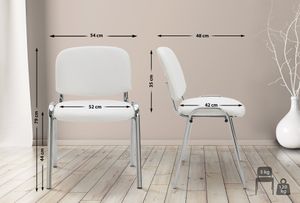 CLP Stuhl Ken Chrom Kunstleder stapelbar und mit modernem Design,weiß CLP Stuhl Ken Chrom Kunstleder stapelbar und mit modernem Design,weiß