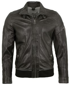 Gipsy - Herren Echtleder Lederjacke Blouson Pilotenjacke Lammnappa black