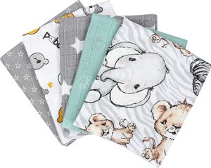TupTam Baby Mullwindeln Spucktücher 70x80 5er / 10er Pack, Farbe: Unisex 6, Anzahl der Teile:: 5er Pack