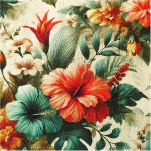 Viskose Leinen Stoff Blumen ab 0,5m x 1,43m Kleiderstoff Sommer