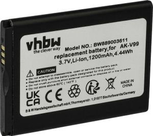 vhbw Akku Ersatz für Emporia AK-V99 für Handy Smartphone Telefon (1200 mAh, 3,7 V, Li-Ion)