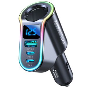 Joyroom Auto-Schnellladegerät 4in1 USB-A QC3.0 / 2xUSB-C PD 150W schwarz (JR-CL21)