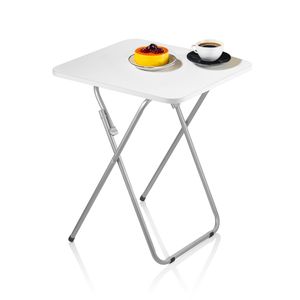 Zilan Faltbarer Tisch Klein Klapptisch stabil Dekortisch Campingtisch Gartentisch Multifunktionstisch Mehrzwecktisch | weiß