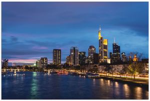 ARTland Wandbild Alu für Innen & Outdoor Frankfurt Skyline Größe: 90x60 cm