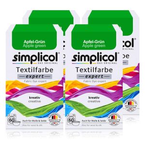 Simplicol Textilfarbe expert Apfel-Grün 150g - Farbe zum Färben (4er Pack)