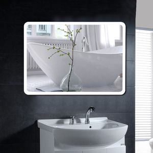 JEOBEST LED Badspiegel 80x60cm Badezimmerspiegel Wandspiegel mit Touch-Schalter