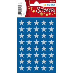 Nálepka hviezdy 5-bodové, strieborná Ø 13 mm