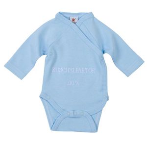 Milarda Baby Body Wickelbody "Kuschelfaktor = 100%", blau, Gr. 50-56 Größe - 56