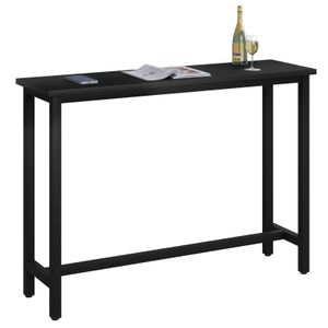 WOLTU 1x Bartisch Bistrotisch Stehtisch Esstisch, Metallgestell, Tischplatte aus MDF, Schwarz, 140x40x100cm(BxTxH)