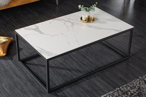 Design Couchtisch SYMBIOSE 100cm Marmor weiß Keramik  Italy