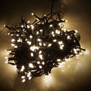 LED-Lichterkette, 180 LEDs, warmweiß, 230V, IP44, Innen/Außen, grün