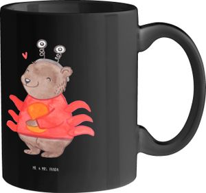 Mr. & Mrs. Panda Tasse Krebs Gefühl - Schwarz - Geschenk, Einfühlungsvermögen, Krebs Sternzeichen, Tasse mit Motiven, Sternzeichen Krebs, Geschenkideen, Intuition