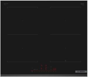 Bosch Serie 6 PVQ631HC1E, Čierna, Vstavaný, 59.2 cm, Indukčná varná doska so zónami, Sklokeramická, 4 zone(s)
