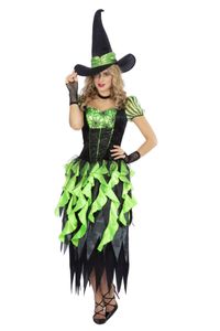 WIL - Damen Kostüm Hexe Kleid Halloween Karneval Fasching Gr. 40/42