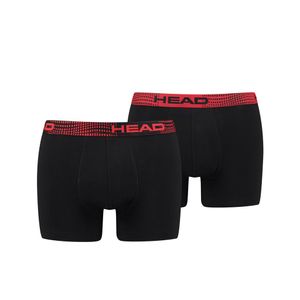 HEAD 2er Pack Herren Boxershorts Cotton Stretch Black/Red