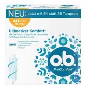 O.B. ProComfort Normal, Tampony, 64 sztuki (PRODUKT Z NIEMIEC)