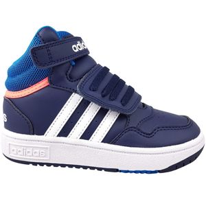 adidas Hoop Mid Sportschuhe Kinder Laufschuhe Sneaker high Blau Freizeit, Schuhgröße:24 EU