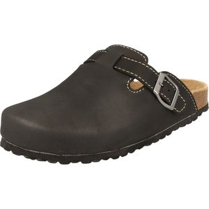 Supersoft 276-002 Damen Clogs Pantoletten Hausschuhe schwarz matt