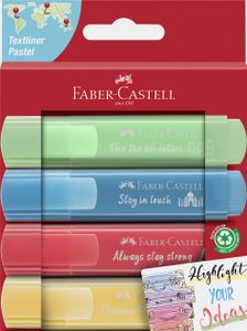 FABER-CASTELL Textmarker TEXTLINER 1546 PASTELL 4er Etui