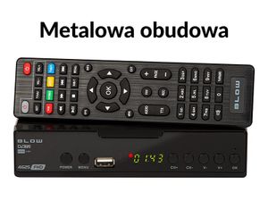 Tuner Blow DVB-T2 H.265, Full HD, EPG, USB HDMI, z pilotem i bateriami