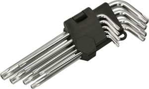 KOTARBAU® Zestaw kluczy imbusowych do srub Torx 9-czesciowy T10-T50 ze stali chromowo-wanadowej