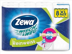 Zewa 43221 Zewa Küchenrollen WISCH&WEG Reinweiss 2-lagig 8 Rollen