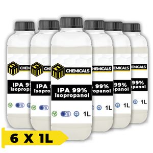 MRM CHEMICALS Isopropanol 1L Rein 99,9% Isopropylalkohol IPA Cleaner Entfetter Lösungsmittel Desinfektionsmittel Reiniger für Elektronik Handy Auto x6