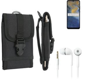K-S-Trade Holster Schutz Hülle kompatibel mit ZTE Blade A51 Gürteltasche Handy Hülle Tasche outdoor Seitentasche schwarz 1x + Kopfhörer