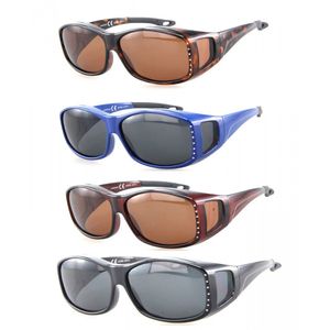Polarisierte Überzieh Sonnenbrille Überziehbrille Überbrille Fit Over BM5011A farbe SCHWARZ-BRAUN