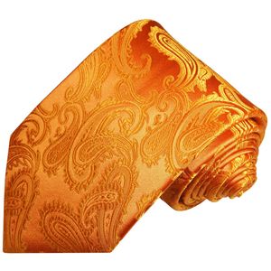 Paul Malone Herren Krawatte Schlips modern paisley orange 2042, Extra lang 165cm