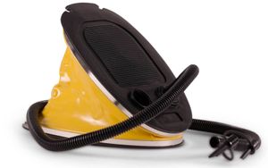 Fußpumpe, 5 L, für Schlauchboot, mit 2 Ventil-Adapter, schwarz/gelb