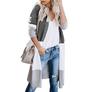 Damen Langarm Strickjacken Outwear Mantel Damen Tunika Top Jacke Pullover Winter,Farbe: Grau,Größe:S