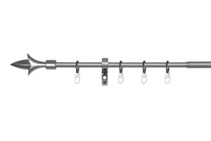 Komplettgarnitur Lance Gardinenstange Stilgarnitur ausziehbar Farbe: Silber, Größe: 130-240 cm