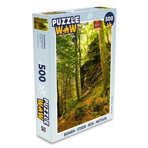 MuchoWow® Puzzle 500 Teile Bäume - Stein - Wald - Natur - Pflanzen - Denken - Spiel - Toy
